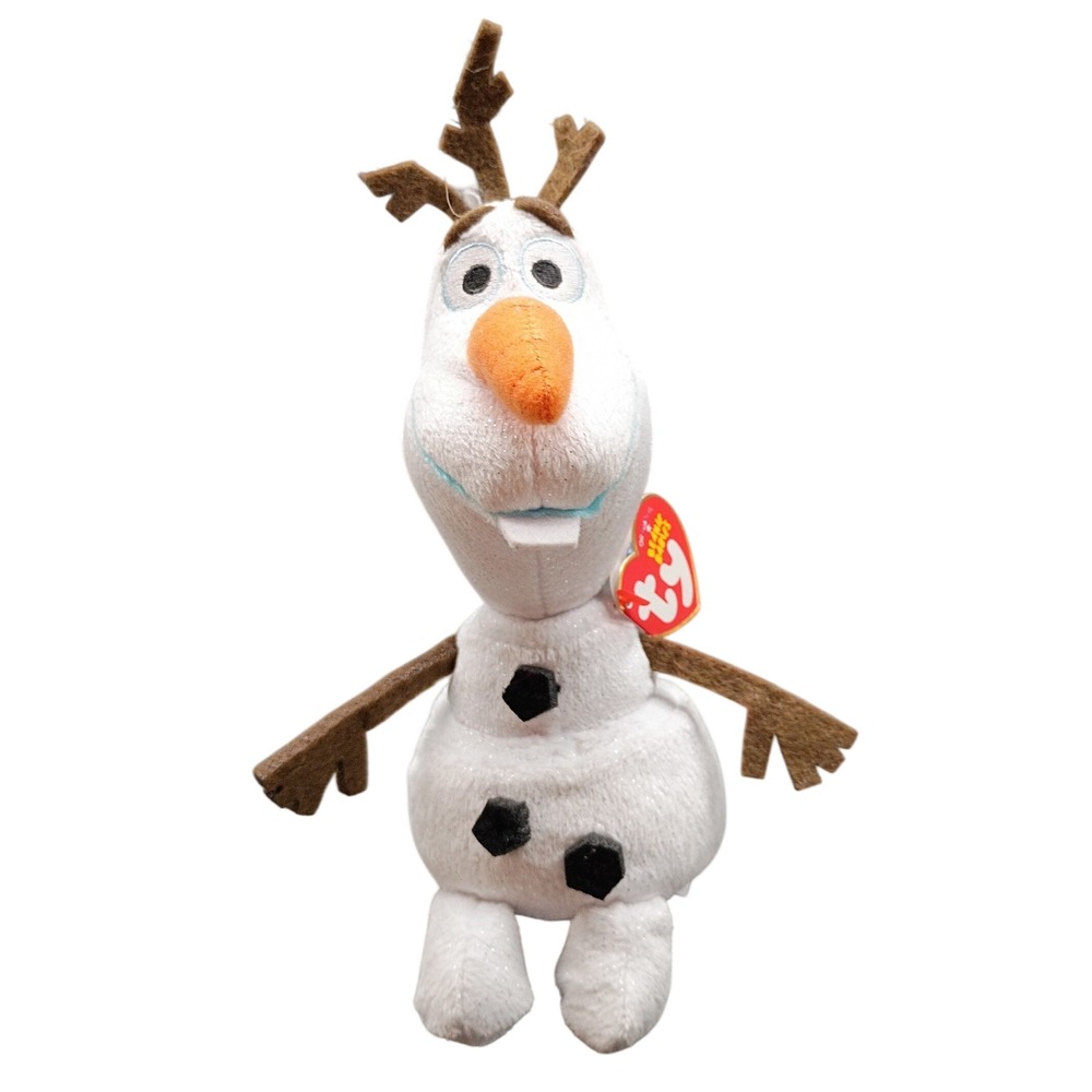 Ty Beanie Babies Disney Frozen Olaf Snowman Plush Sparkle 8 inch Stuffed Toy